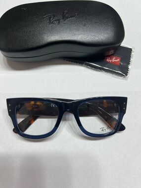 Ray-Ban Blue and  Tortoiseshell Brown Temple Optical Frames.